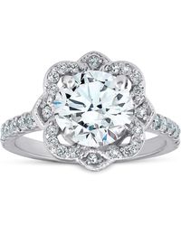 Pompeii3 - 1 3/4ct Vintage Halo Diamond Designer Engagement Ring - Lyst