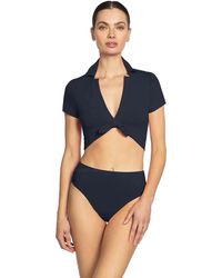 Robin Piccone - Ava T-Shirt Bikini Top Tie Front Swimwear Gbo2753 - Lyst