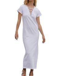 LNA - Bel Aire Lace Up Dress - Lyst