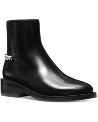 MICHAEL Michael Kors - Carlisle Flat Bootie Chain Leather Ankle Boots - Lyst