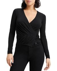 GOOD AMERICAN - Good Touch V-neck Stretch Wrap Top - Lyst