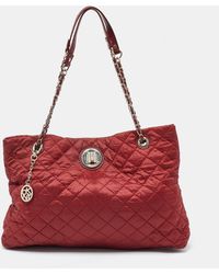 DKNY - Quilted Nylon And Leather Logo Chain Tote - Lyst