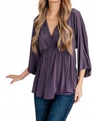 White Birch - Love On The Line V-Neck Peplum Blouse - Lyst