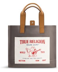 True Religion - Tote, Medium Travel Shoulder Bag With Adjustable Strap, Grey - Lyst