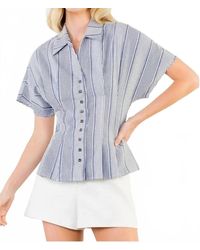 Thml - Striped Gingham Top - Lyst