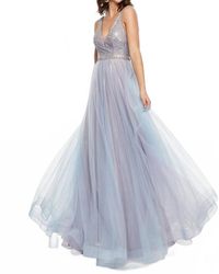Rachel Allan - Tulle A-Line Prom Gown With Ab Stones - Lyst