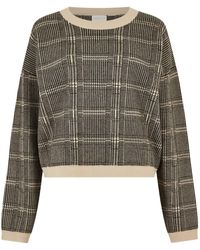 Apricot - Knitted Prince Of Wales Check Jumper - Lyst