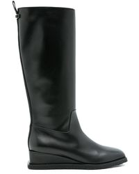 Ferragamo - Ferragamo Wayde Leather Wedge Boots - Lyst