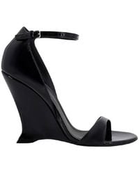 Ferragamo - Vidette Patent Leather Wedge Sandals - Lyst