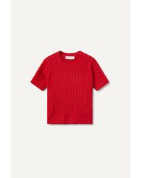 Compañía Fantástica - Girl's Short Sleeve Cable Knit Sweater - Lyst
