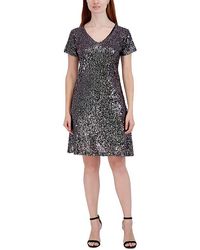 Signature By Robbie Bee - Plus Sequined Knee Cocktail And Party Dress - Lyst