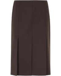 Seventy - Front Slit Wool-Blend Mini Skirt - Lyst