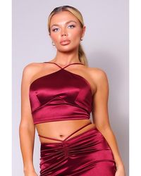 TRUEDAMES - Sexy Halter Front Crop Top - Lyst