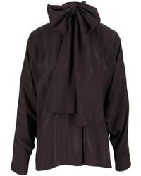 Sportmax - Corsaro Bow Tie Loose-Fit Blouse - Lyst