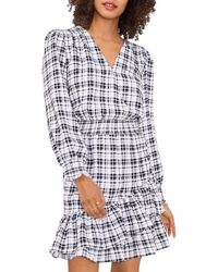 Vince Camuto - Plaid Long Sleeves Fit & Flare Dress - Lyst
