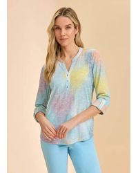 Fdj - Quarter Sleeve Henley Top - Lyst