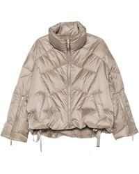 Twinset - Taupe Quilted Hooded Down Jacket - Lyst