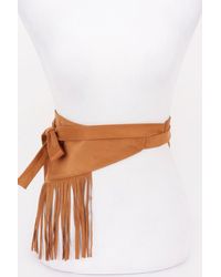 Fashnzfab - Faux Suede Fringe Belt - Lyst