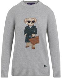 Ralph Lauren - Cashmere Knit Pullover With Iconic Bear Design - Lyst