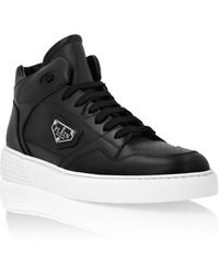 Philipp Plein - Nappa Leather Mid Top Sneakers - Lyst