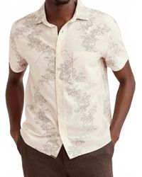 Billy Reid - Short Sleeve Watercolor Lily Jacquard Treme Shirt - Lyst