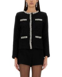 Self-Portrait - Knitted Cardigan With Sequins - Lyst