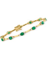 Ross-Simons - Emerald And . Diamond Bracelet - Lyst