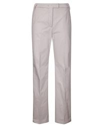 THE LATEST - Straight Leg Gabardine Trousers With Hidden Closure - Lyst