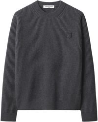 Maison Kitsuné - 100% Wool Crewneck Sweater - Lyst