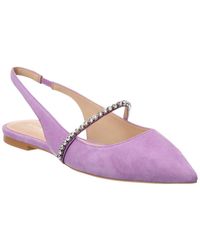 Stuart Weitzman - Crystalline Suede Slingback Flat - Lyst