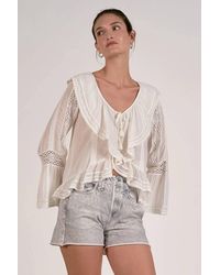 Elan - Lace Peasant Top - Lyst