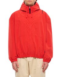 Marni - Hooded Crinkled Nylon Jacket With Handcrafted Embroidery - Lyst