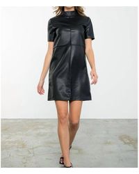 Thml - Short Sleeve Faux Leather Dress - Lyst