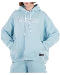 Versace - Logo-Embroidered Drawstring Hoodie - Lyst