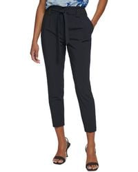 Calvin Klein - High Rise Pleated Cropped Pants - Lyst