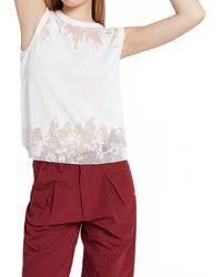 Ottod'Ame - Crew Neck Sleeveless Transparent Tank Top - Lyst