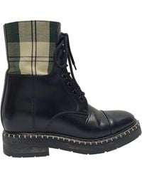 Chloé - Chloe X Barbour Check-Print Combat Boots - Lyst