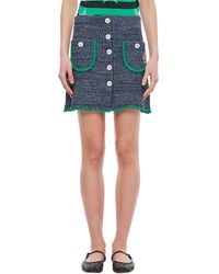 Cormio - Textured A-Line Miniskirt With Floral Embroidery And Hem Detail - Lyst
