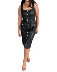 L'Agence - Idy Button Front Tank Midi Dress - Lyst