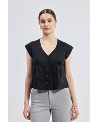 REISTOR - Deep V-Neck Short Top - Lyst