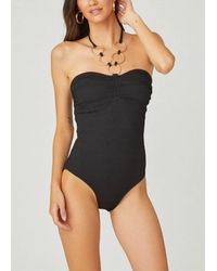 Shoshanna - Ring Cinched One Piece Texture Swim - Lyst