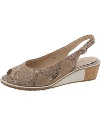 Vaneli - Faux Leather Peep Toe Slingback Sandals - Lyst