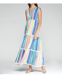 Vilagallo - V-Neck Stripe Dress - Lyst