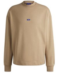 HUGO - Cotton-Terry Sweatshirt With Logo Label - Lyst