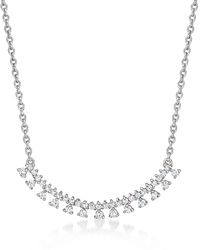 Ross-Simons - Diamond Multi-drop Curved Bar Necklace - Lyst