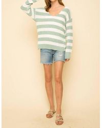 Mystree - Knotted Back Stripe Sweater - Lyst