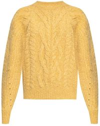 Isabel Marant - Textured Cable Knit Sweater With Relaxed Fit And Raglan Sleeves - Lyst