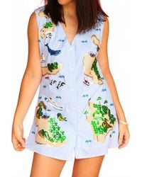 Queen Of Sparkles - Stripe Island Cotton Tank Dress - Lyst