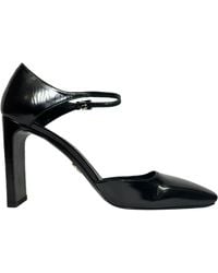 Prada - Square Toe Ankle Strap Block Heels - Lyst