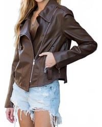 Bluivy - Vegan Leather Biker Jacket - Lyst